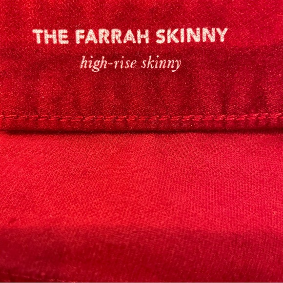 AG Farrah Skinny Red Velvet Jeans - Picture 7 of 16